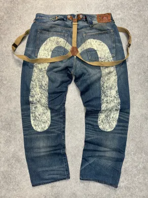 Evisu Suspender Detail Jeans