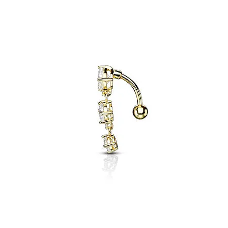 Falling Sirius Reverse Belly Bar with Gold Plating