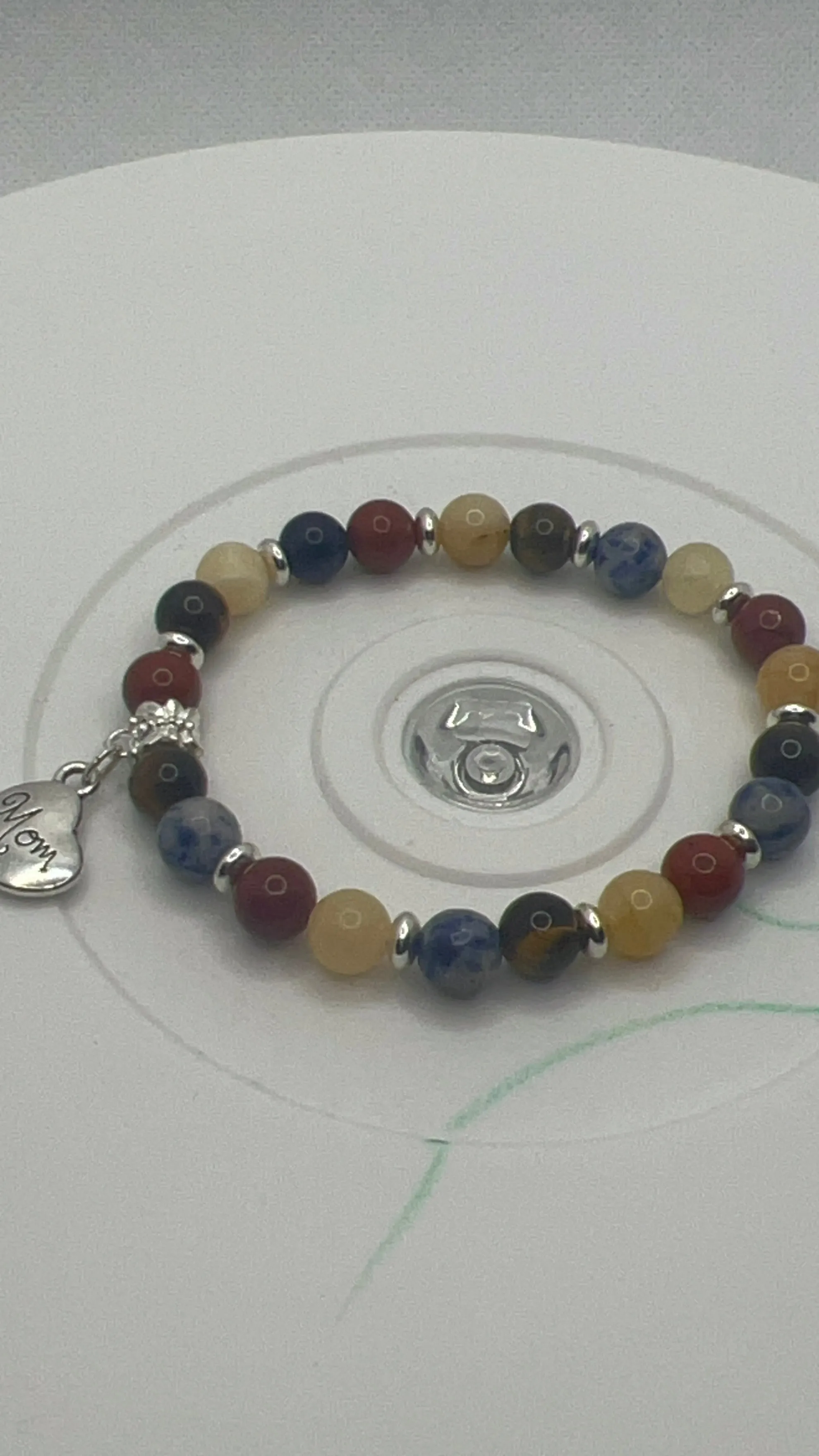 Gemstone/Chakra "Mom" Stretch Bracelet