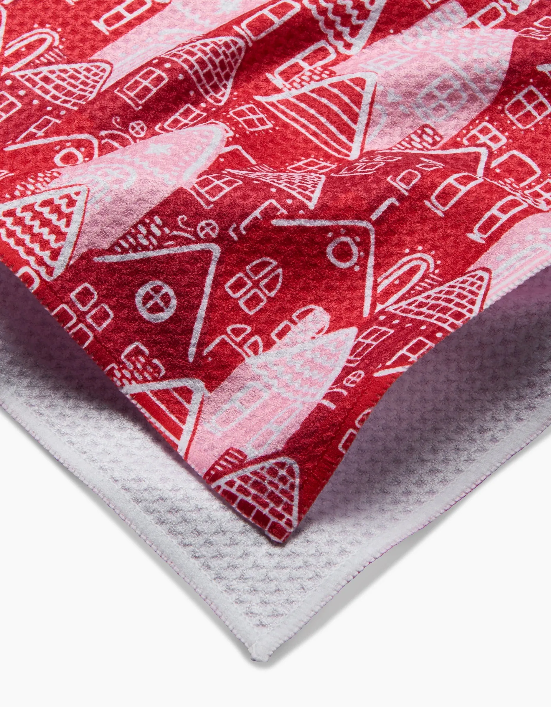 Geometry Christmas Houses Kitchen Tea Towel