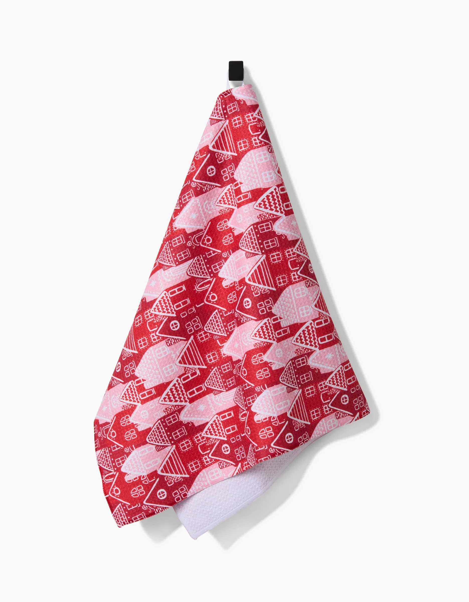 Geometry Christmas Houses Kitchen Tea Towel