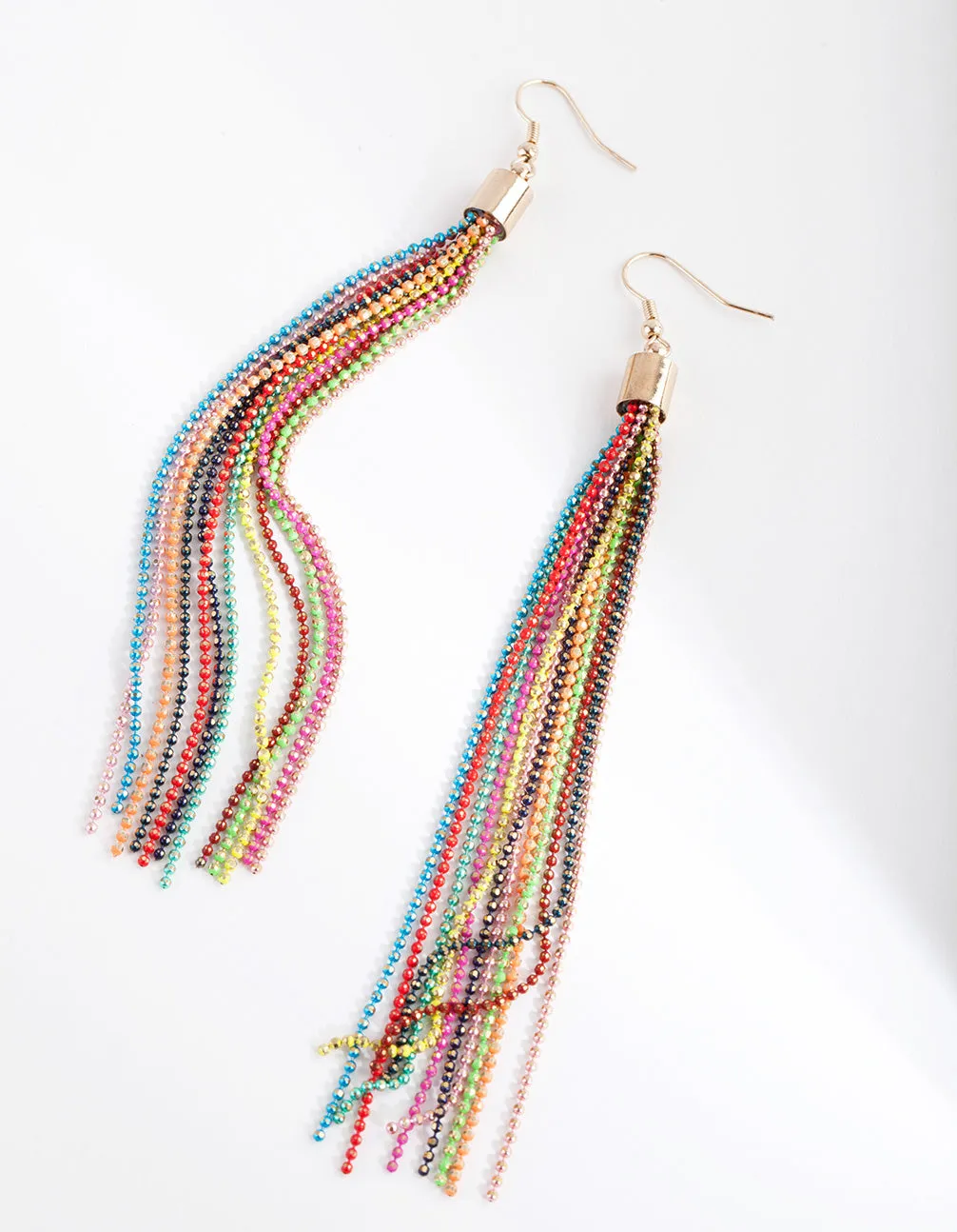 Gold Colorful Chain Earring