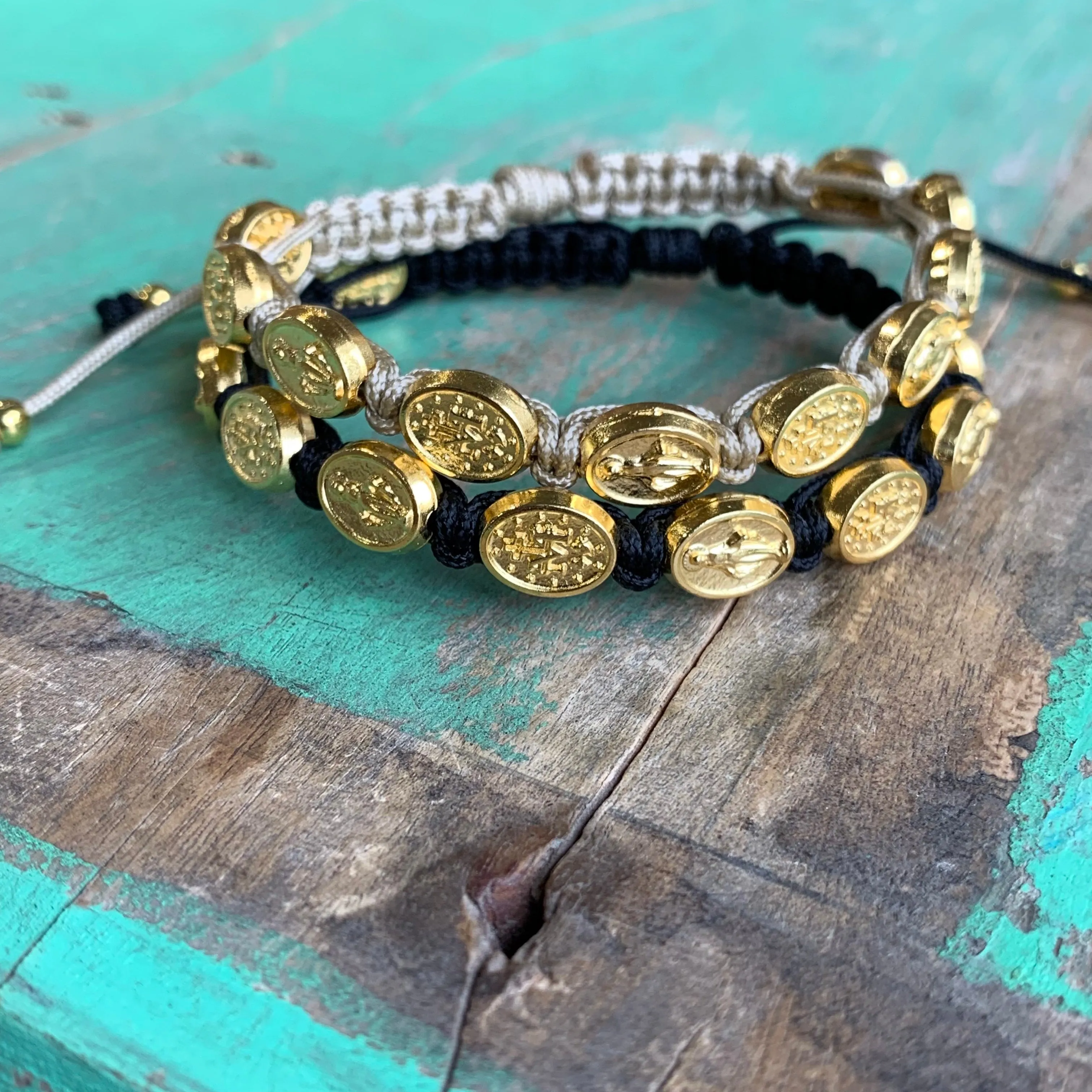 Gold Miraculous Medal Protection Bracelet