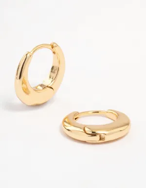 Gold Plated Mini Classic Graduated Huggie Earrings