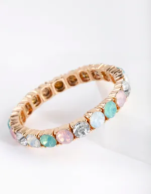 Gold Solitaire Stretch Bracelet