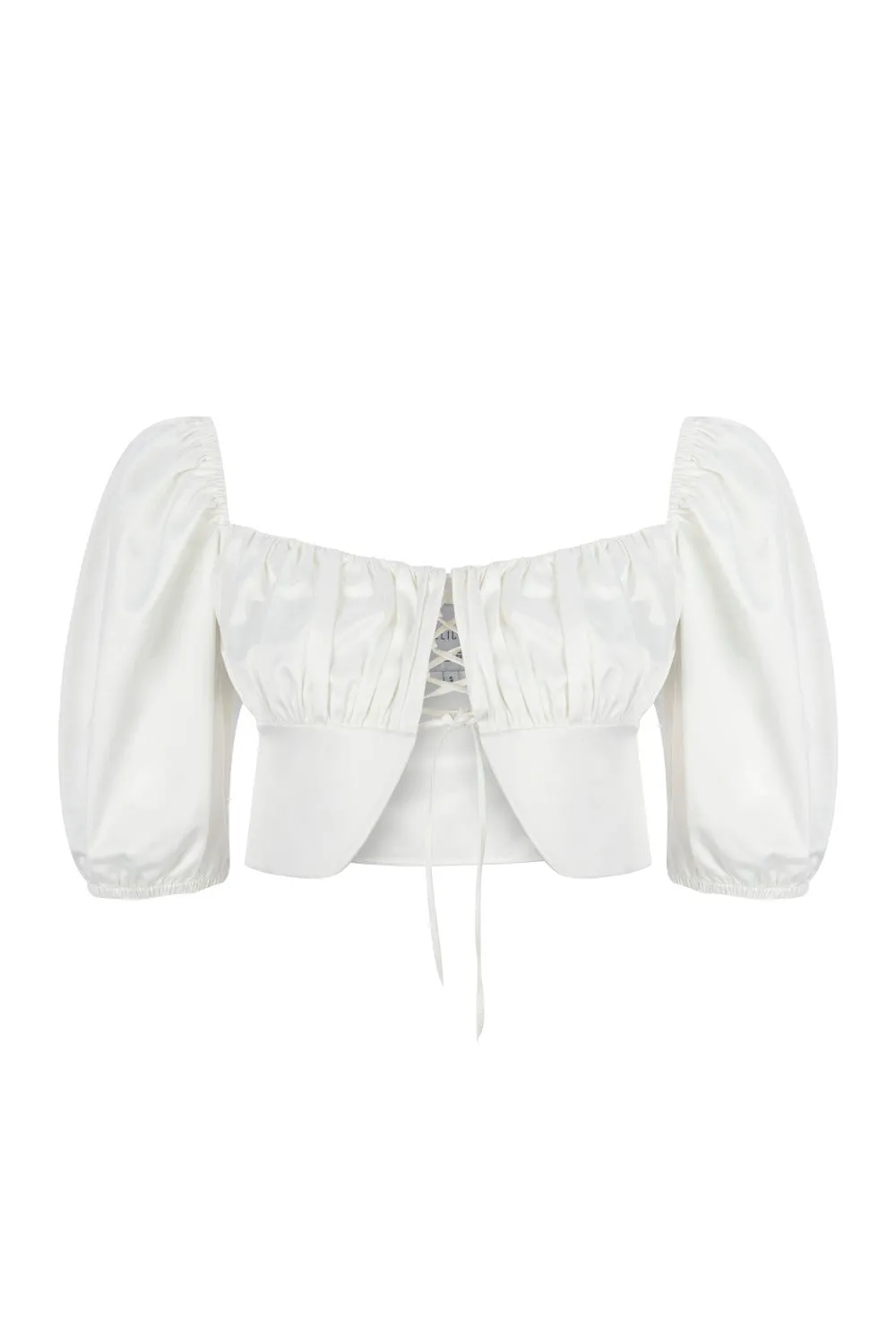 Grace Ruched Top in White