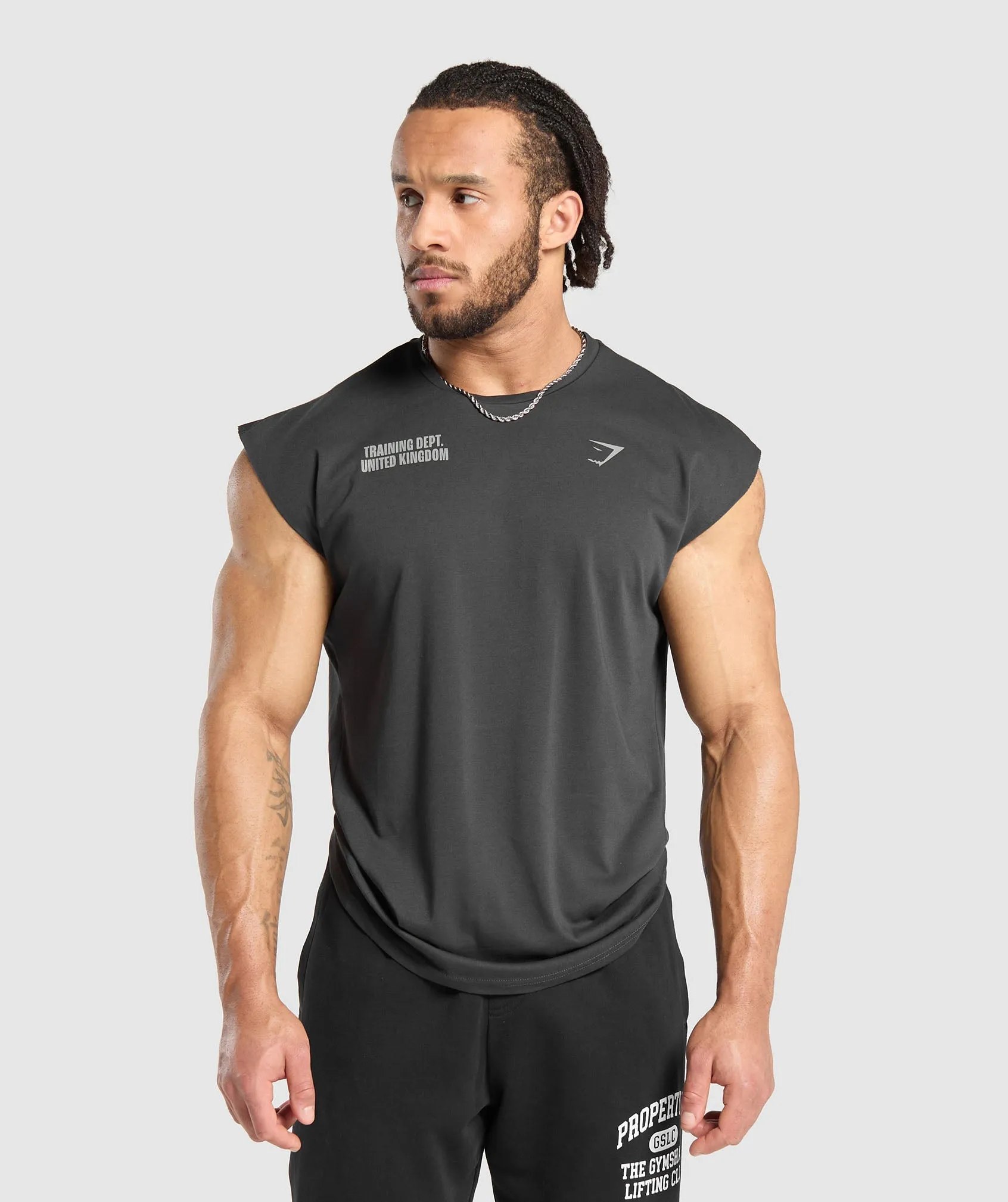 Gymshark Training Dept. UK Cut Off Tank - Asphalt Grey