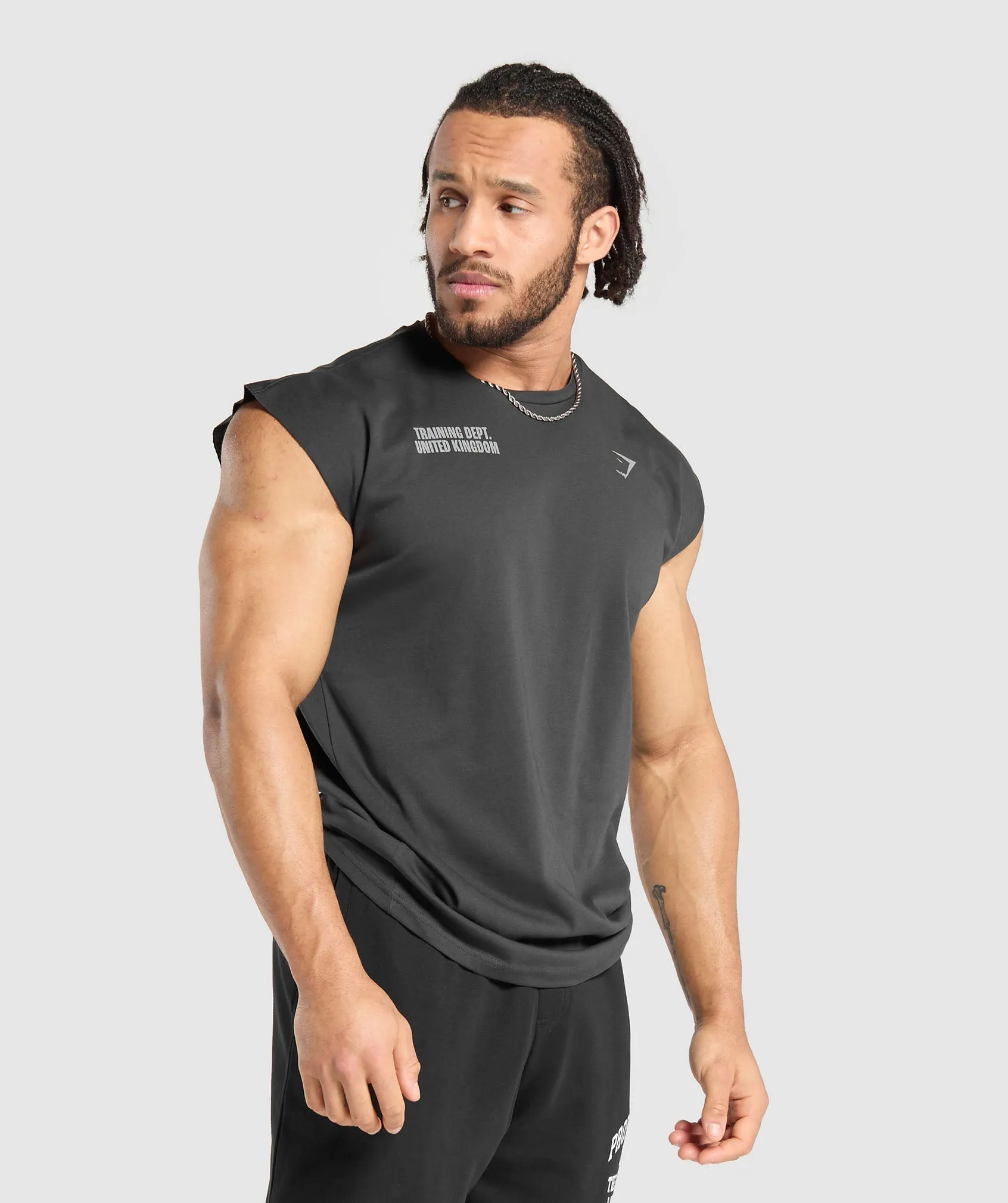 Gymshark Training Dept. UK Cut Off Tank - Asphalt Grey