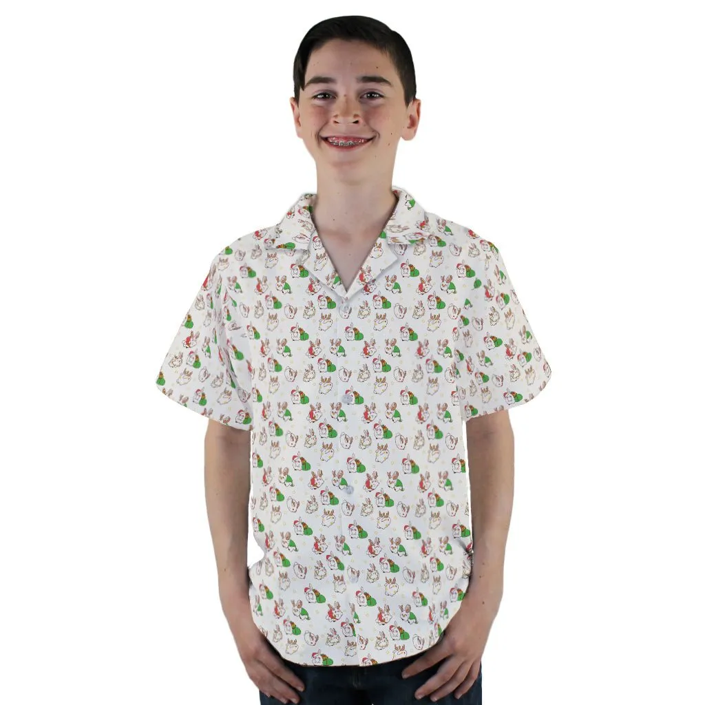 Holly Jolly Bunnies Youth Hawaiian Shirt