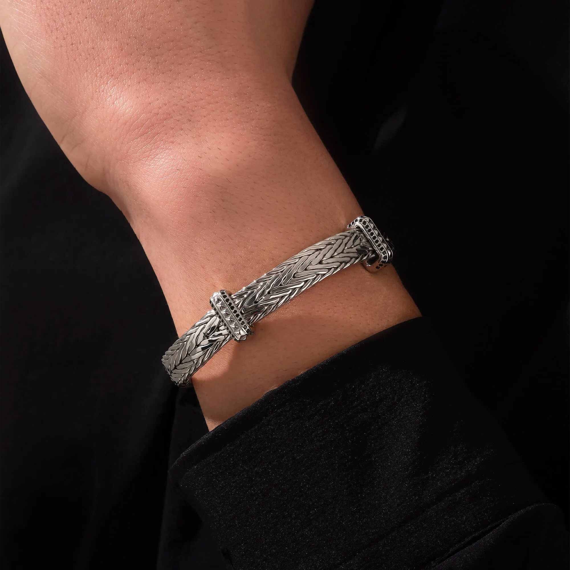 Iconic Woven Elements Bangle in Silver