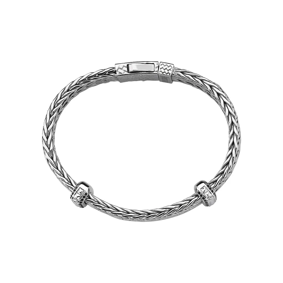 Iconic Woven Elements Bangle in Silver