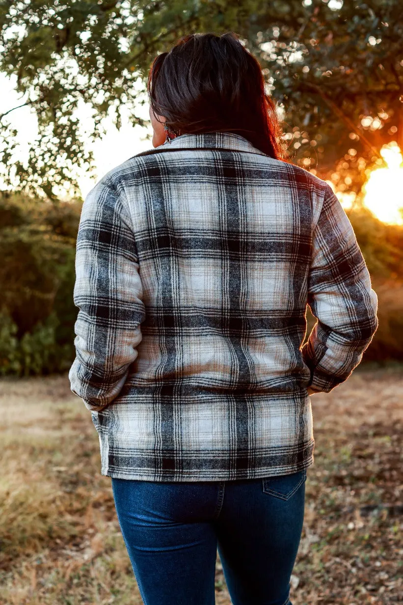 In The Woods Black Plaid Shacket