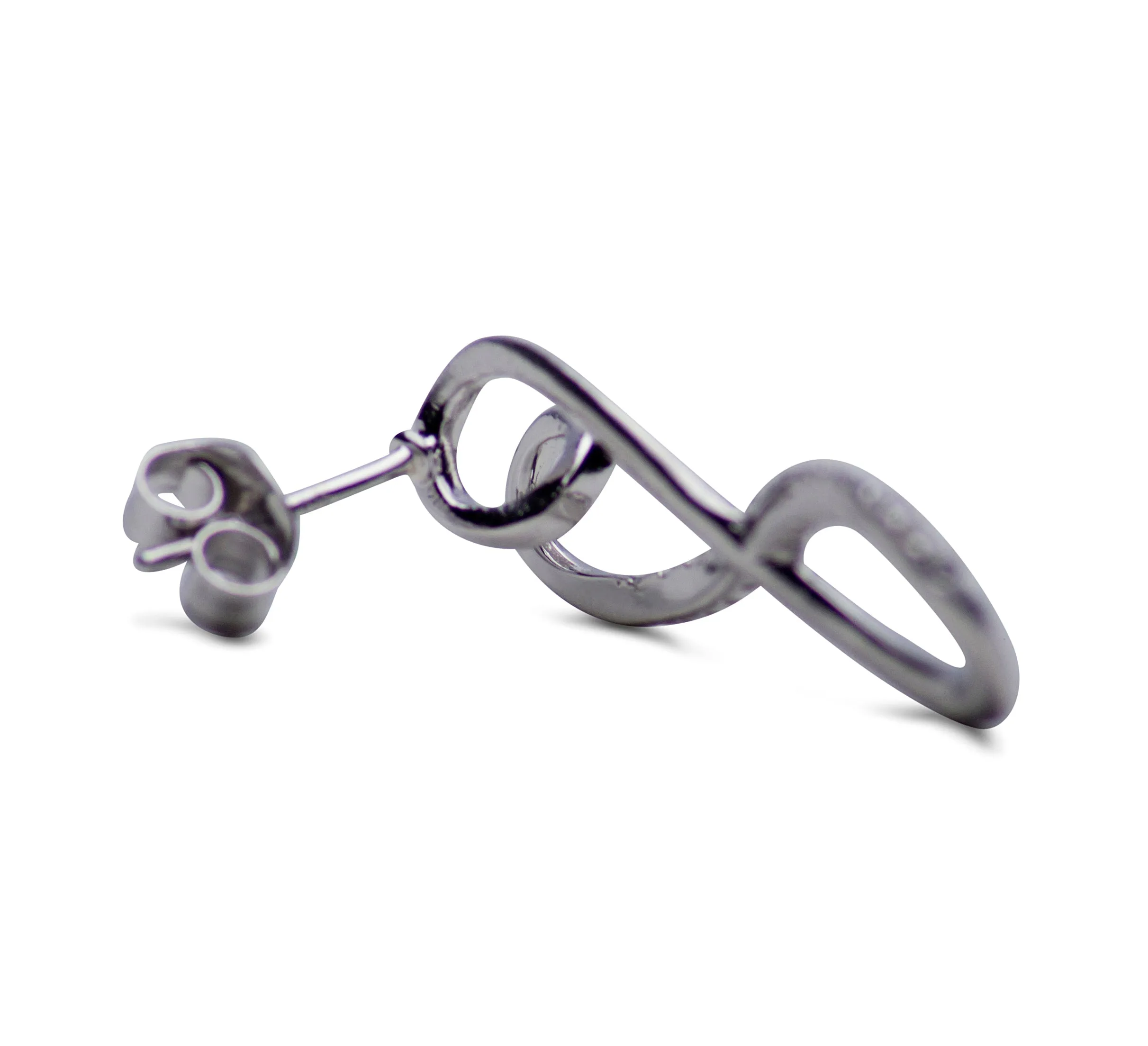 Infinity Heart Silver Earrings