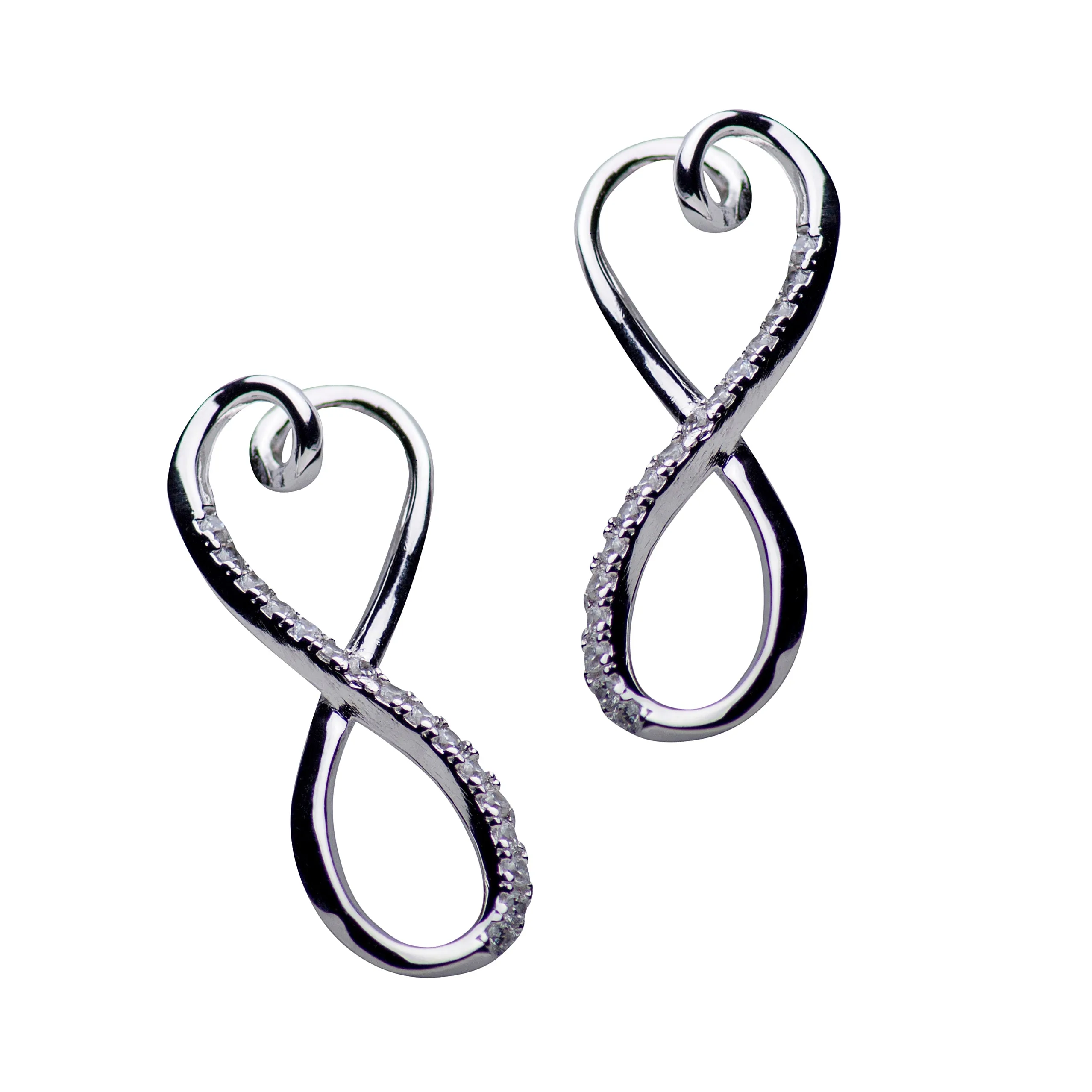 Infinity Heart Silver Earrings