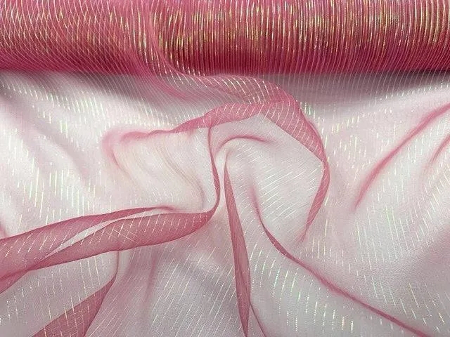 Iridescent Striped Organza