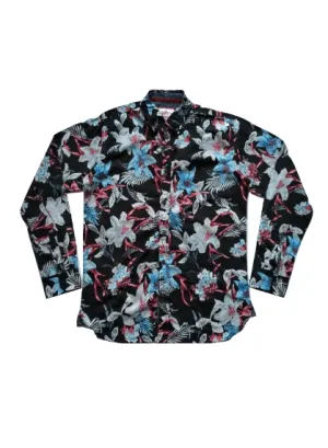 Joe Browns Mens Blue Floral Detail Button Down Shirt