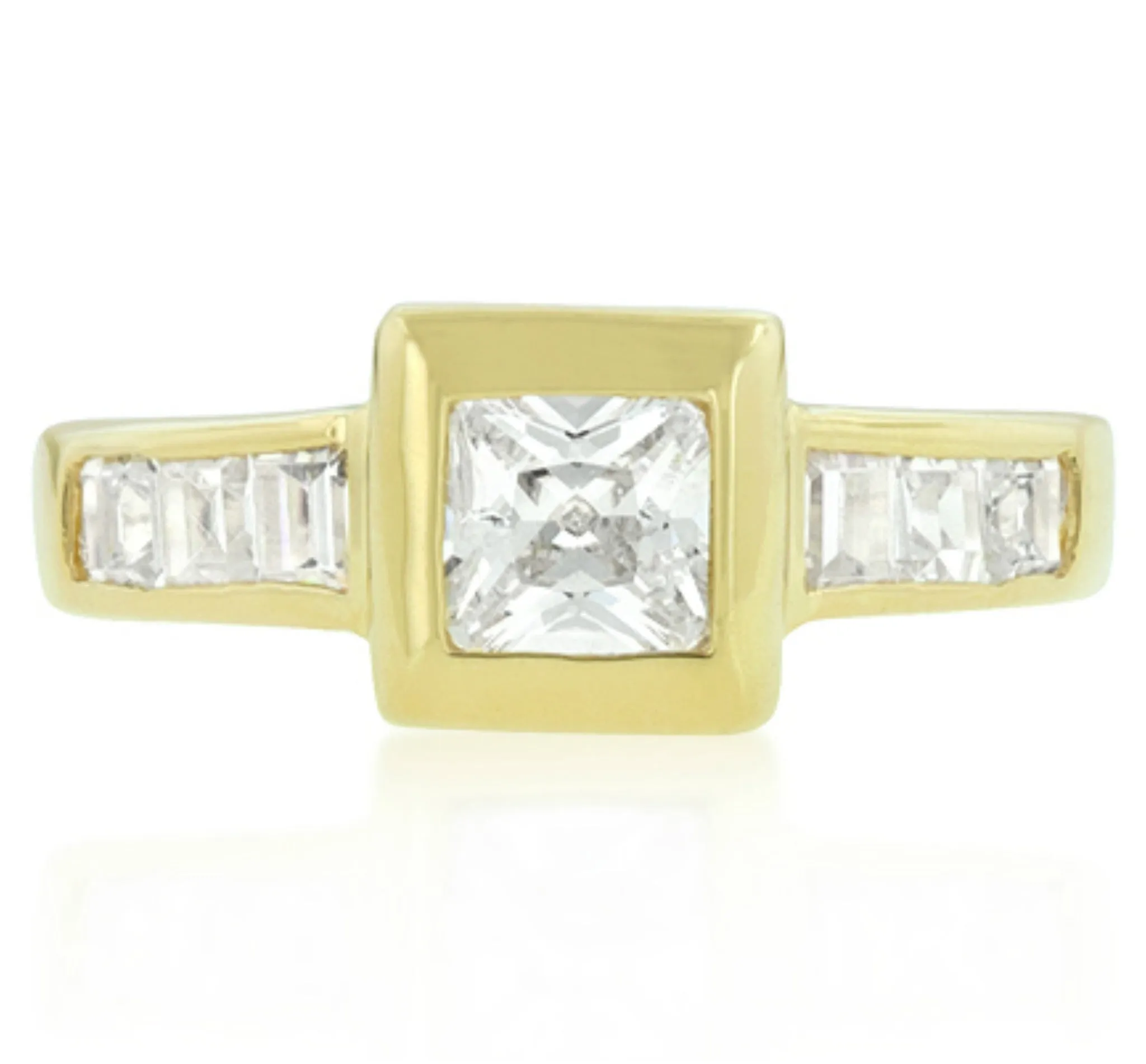 Jovi Simple Golden Square Bezel Ring | 2ct | 18k Gold