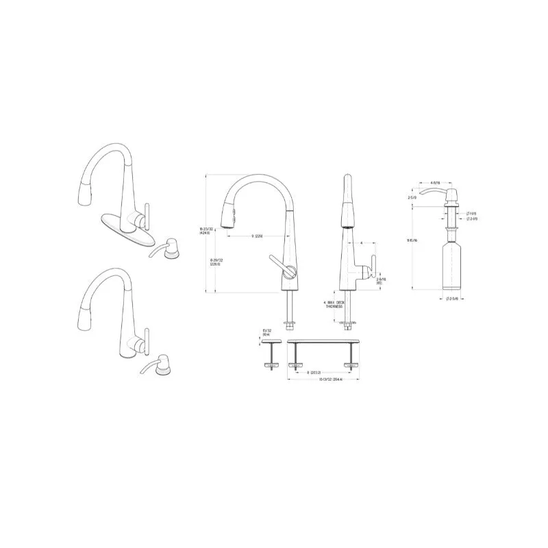 Lita Pull-Down Kitchen Faucet with Soap Dispenser