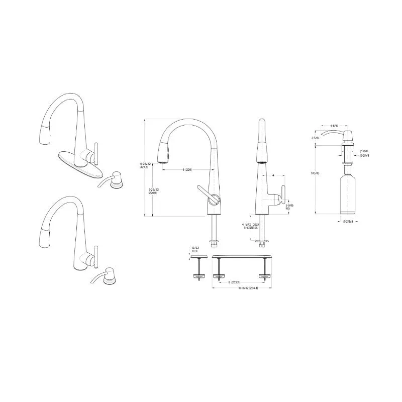 Lita Pull-Down Kitchen Faucet with Soap Dispenser