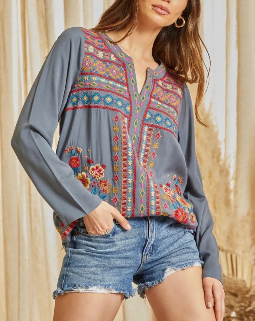 May Flowers Embrodered Blouse