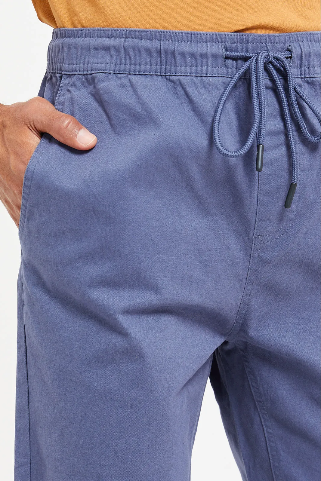 Men Blue Pull-On Trousers