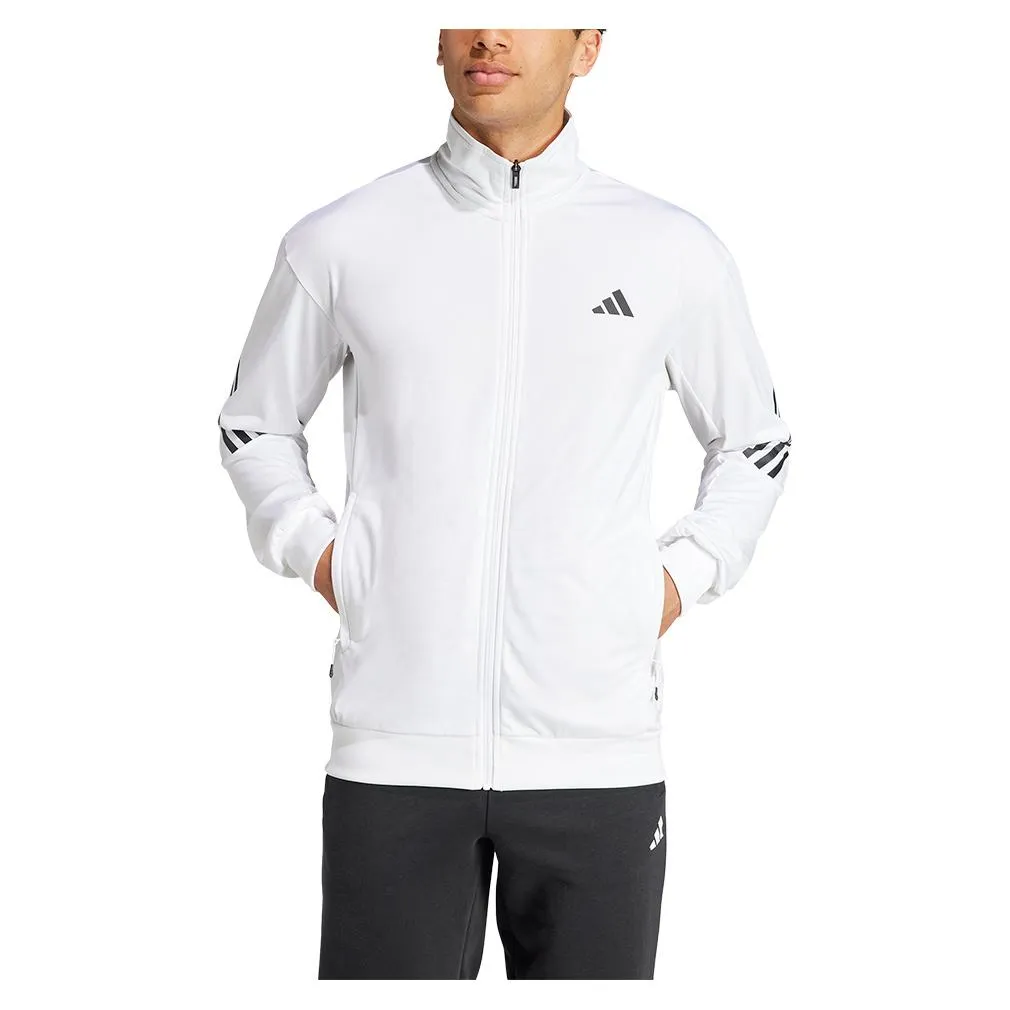 Mens 3S Knit Tennis Jacket White