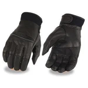 Men's Leather Riding Glove w/ Stretch Knuckles - I-Touch