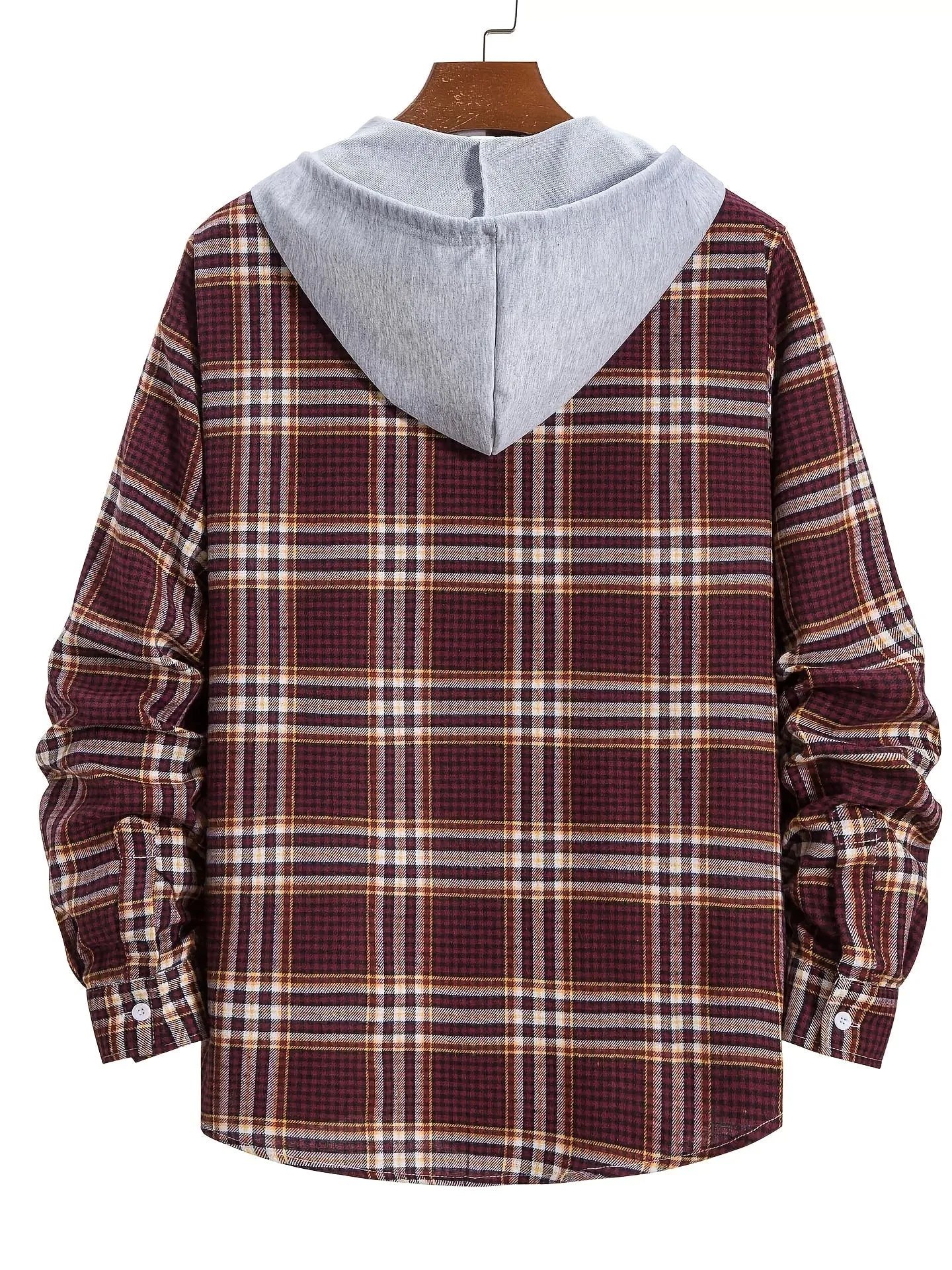 Men's Long Sleeve Plaid Flannel Button-Down Shirt