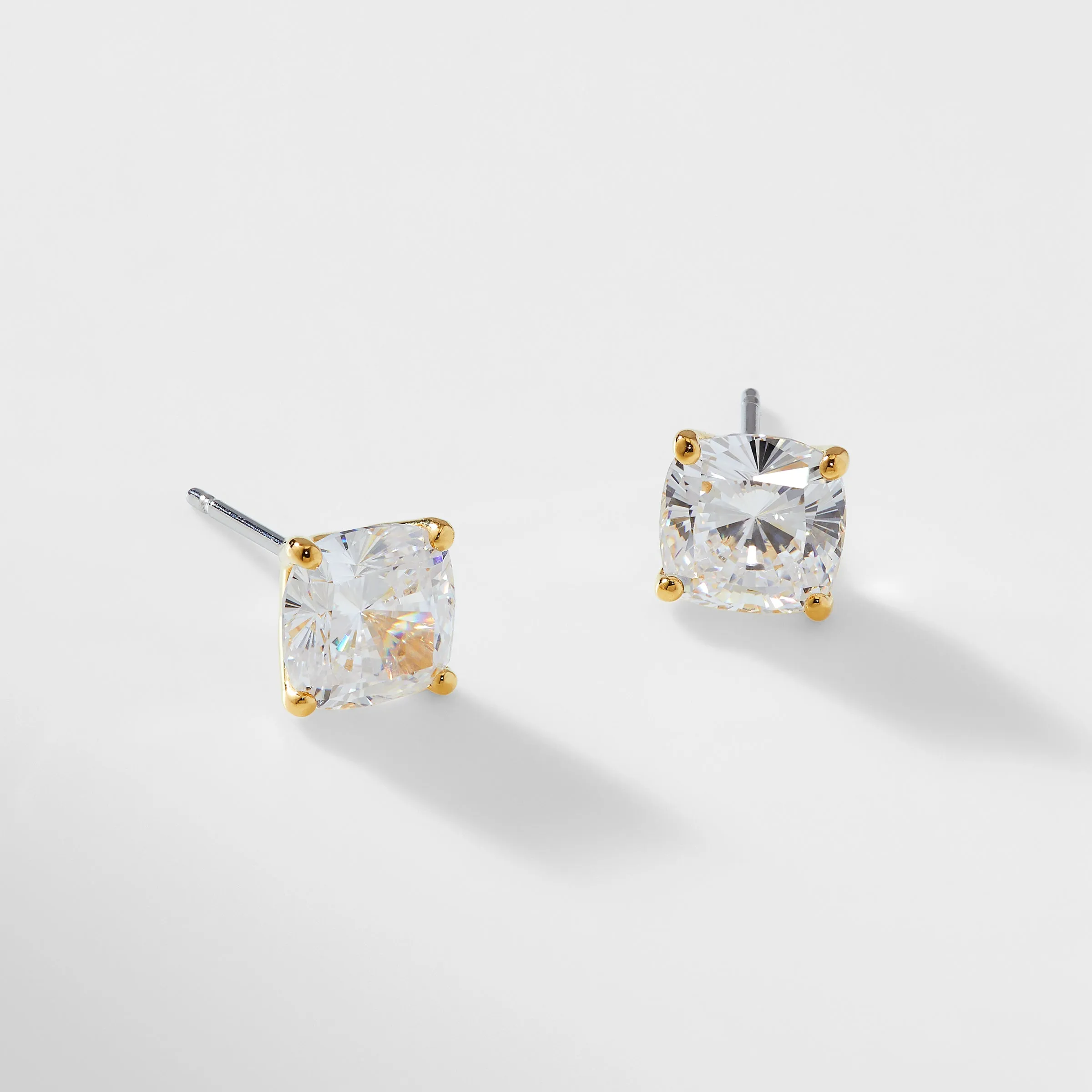 MODERN LOVE LARGE CUSHION CUT CZ STUD EARRINGS