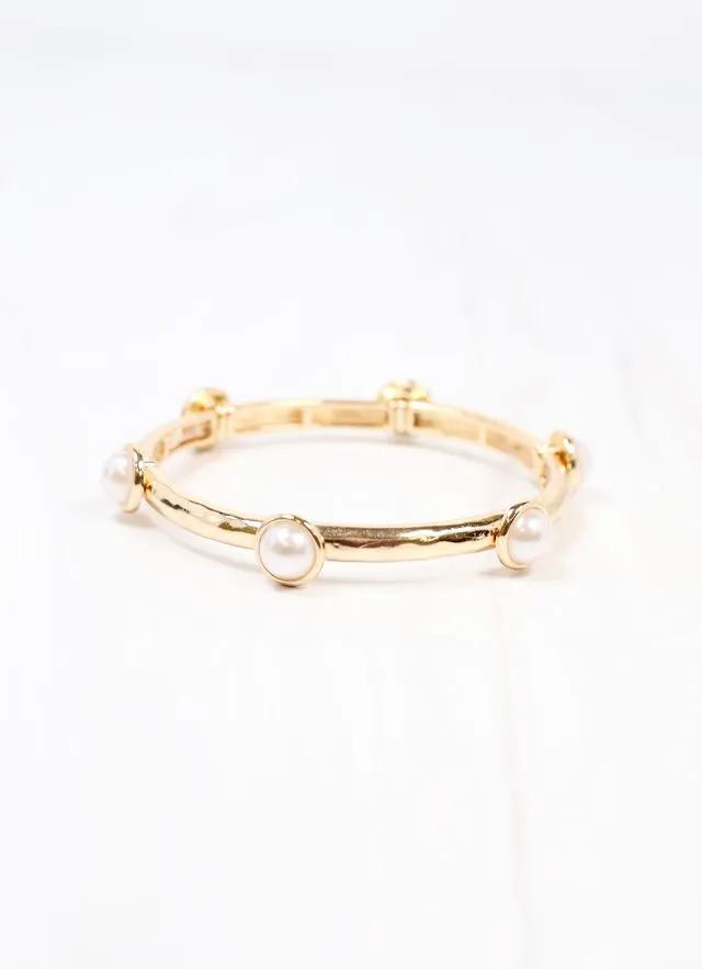 Mona Pearl Stretch Bracelet GOLD