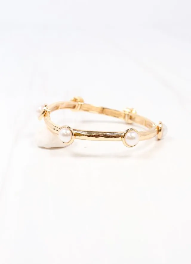 Mona Pearl Stretch Bracelet GOLD