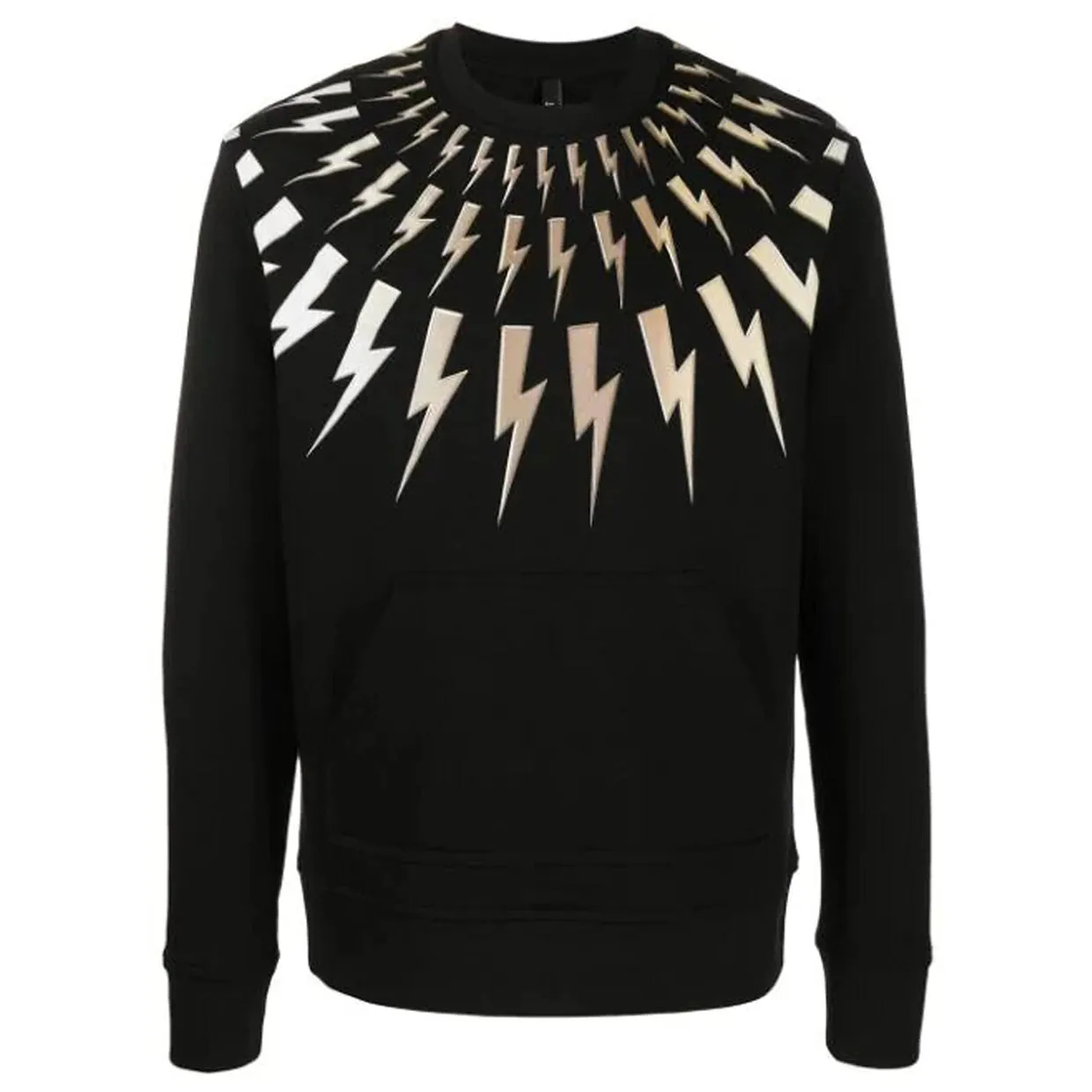 Neil Barrett Black Golden Thunderbolt Print Sweatshirt