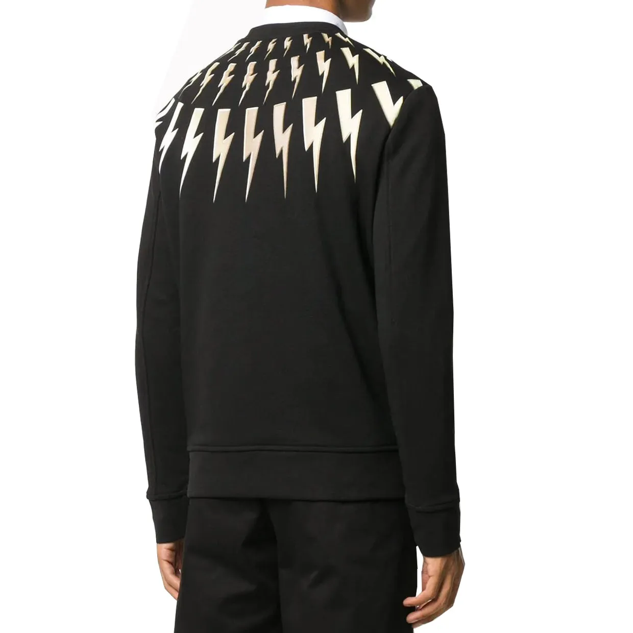 Neil Barrett Black Golden Thunderbolt Print Sweatshirt