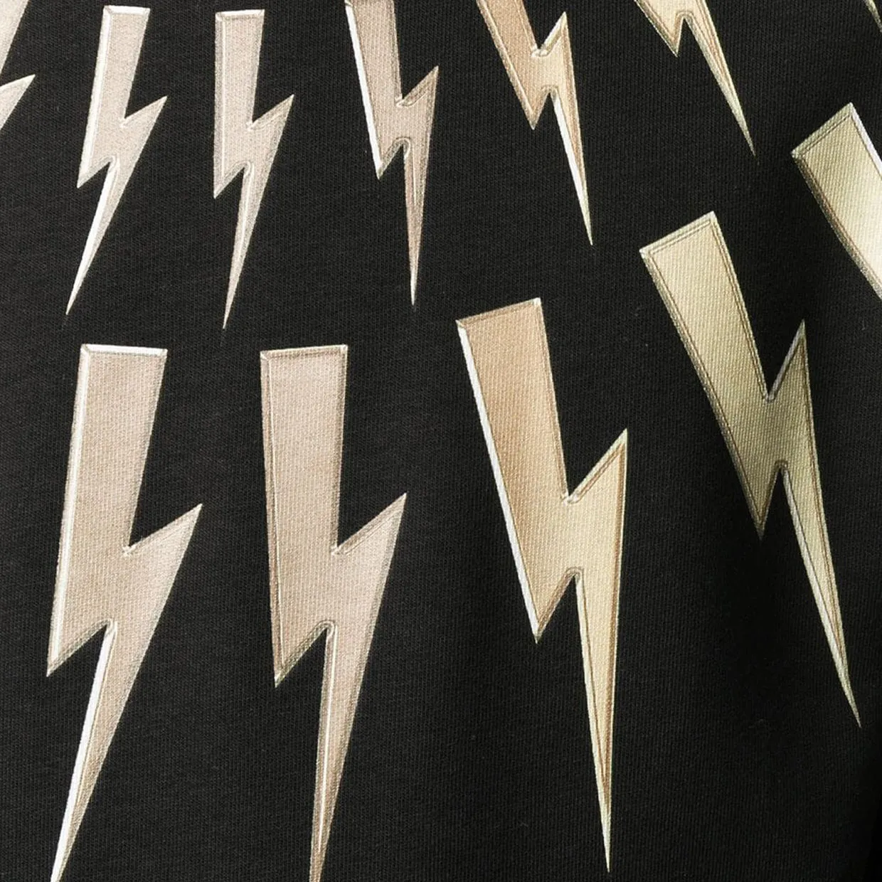 Neil Barrett Black Golden Thunderbolt Print Sweatshirt