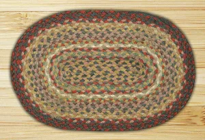 Oval Burgundy/Ivory Miniature Swatch In 10"x15"