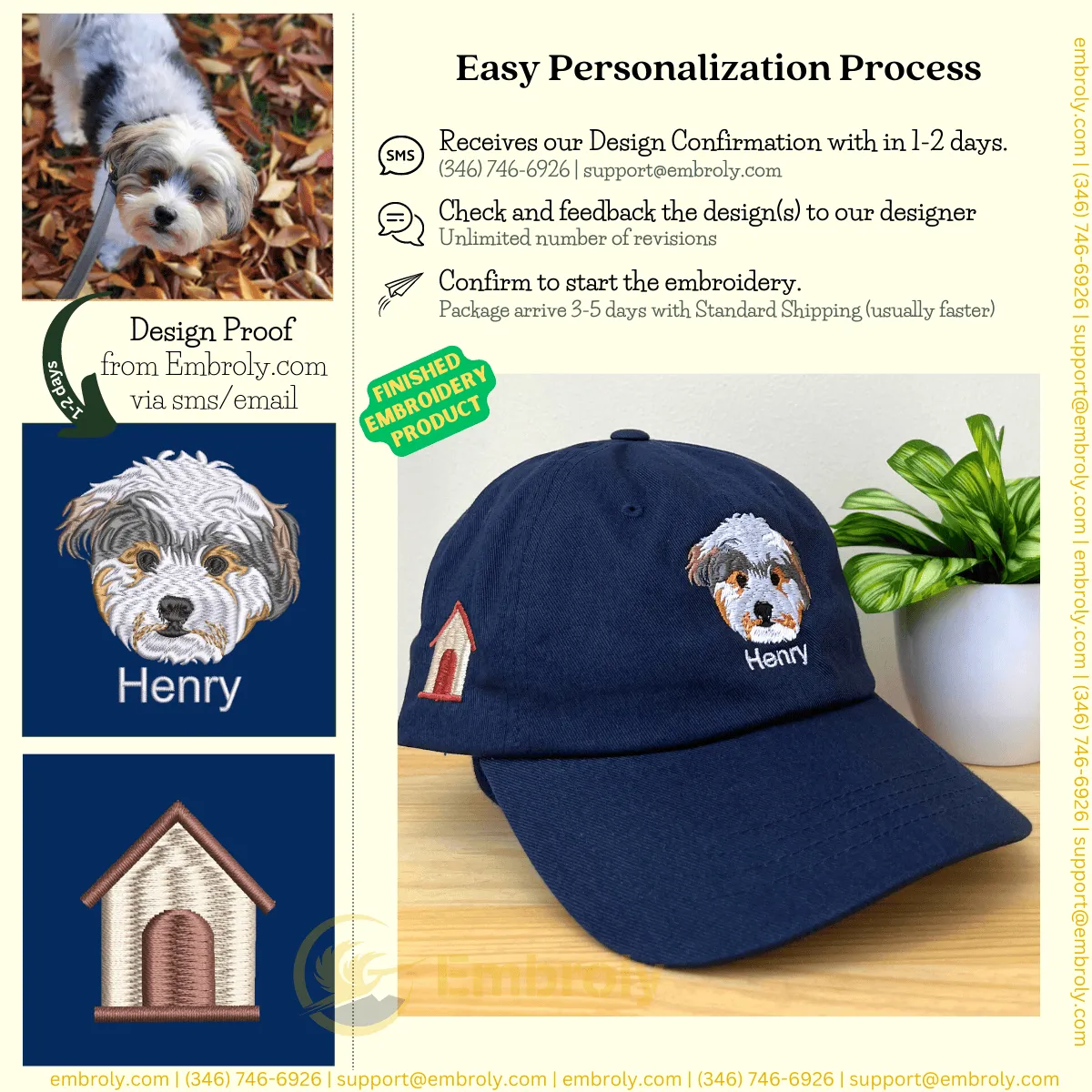 Personalized Pet Cap with Embroidered Photo - Unique Pet Lover Gift Idea