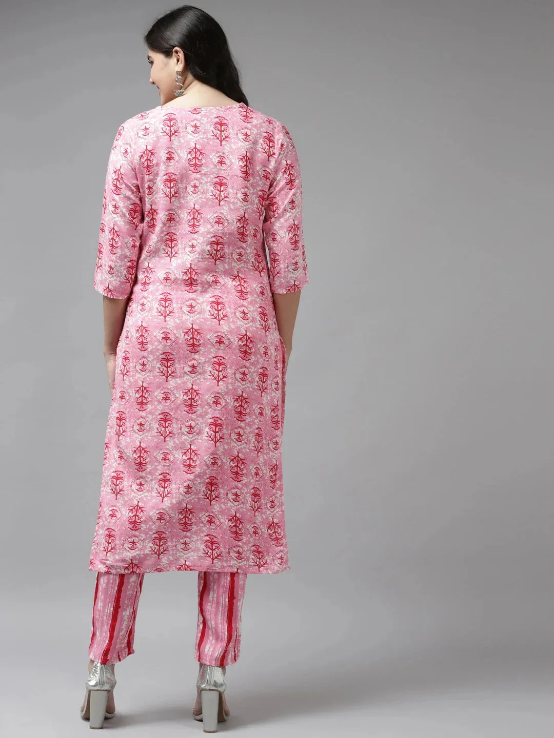 Pink Sequinned Kurta Set