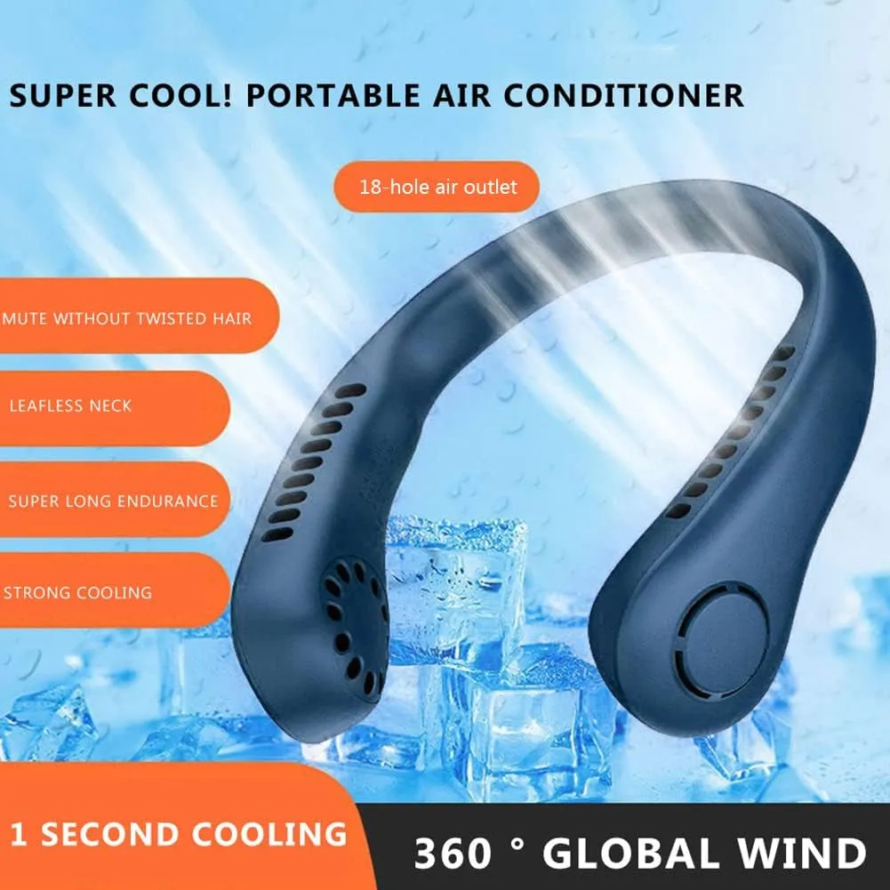 Portable Neck Fan, Hands Free Bladeless Fan, Cooling Personal Fan,3 Speeds Adjustment, Headphone Design, Rechargeable, USB Powered Neck Fan (Assorted Colour)