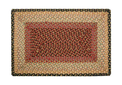 Rectangle shape Burgundy/Gray/Creme Braided Rug In 2'x6' Size