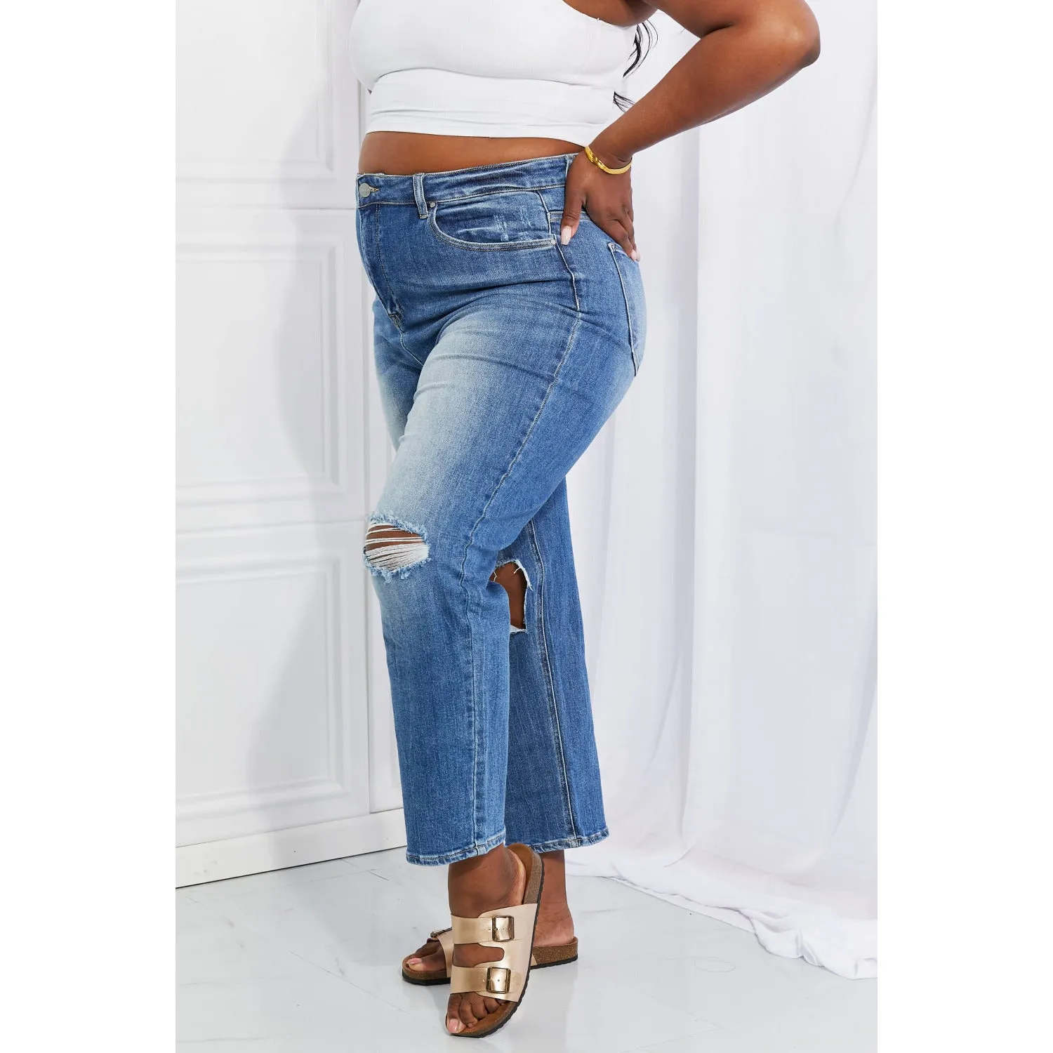 RISEN Full Size Emily High Rise Relaxed Jeans