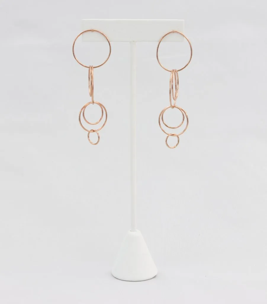 Rose gold linked-hoop earring