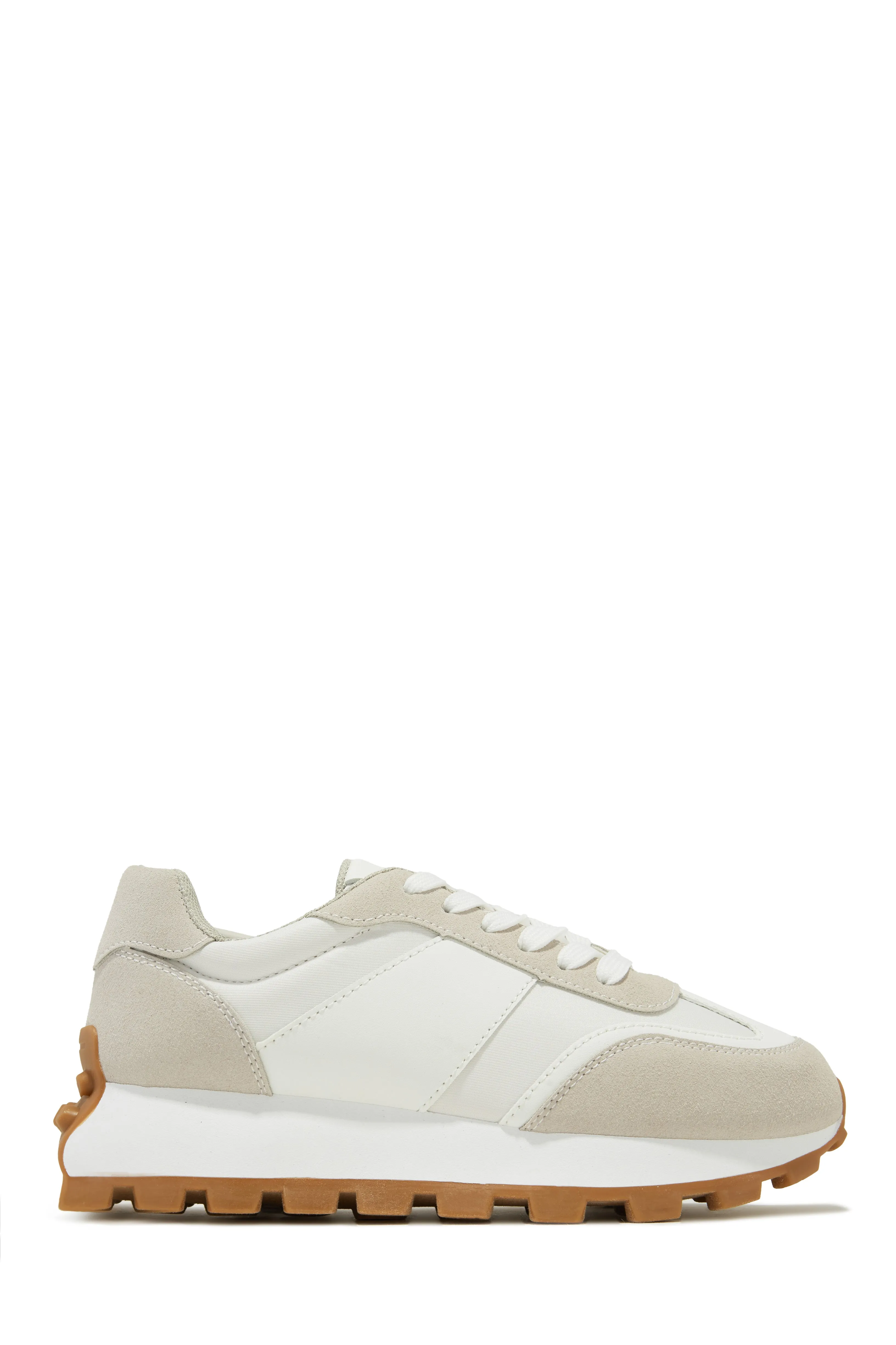 Set Goals Lace Up Sneakers - Beige