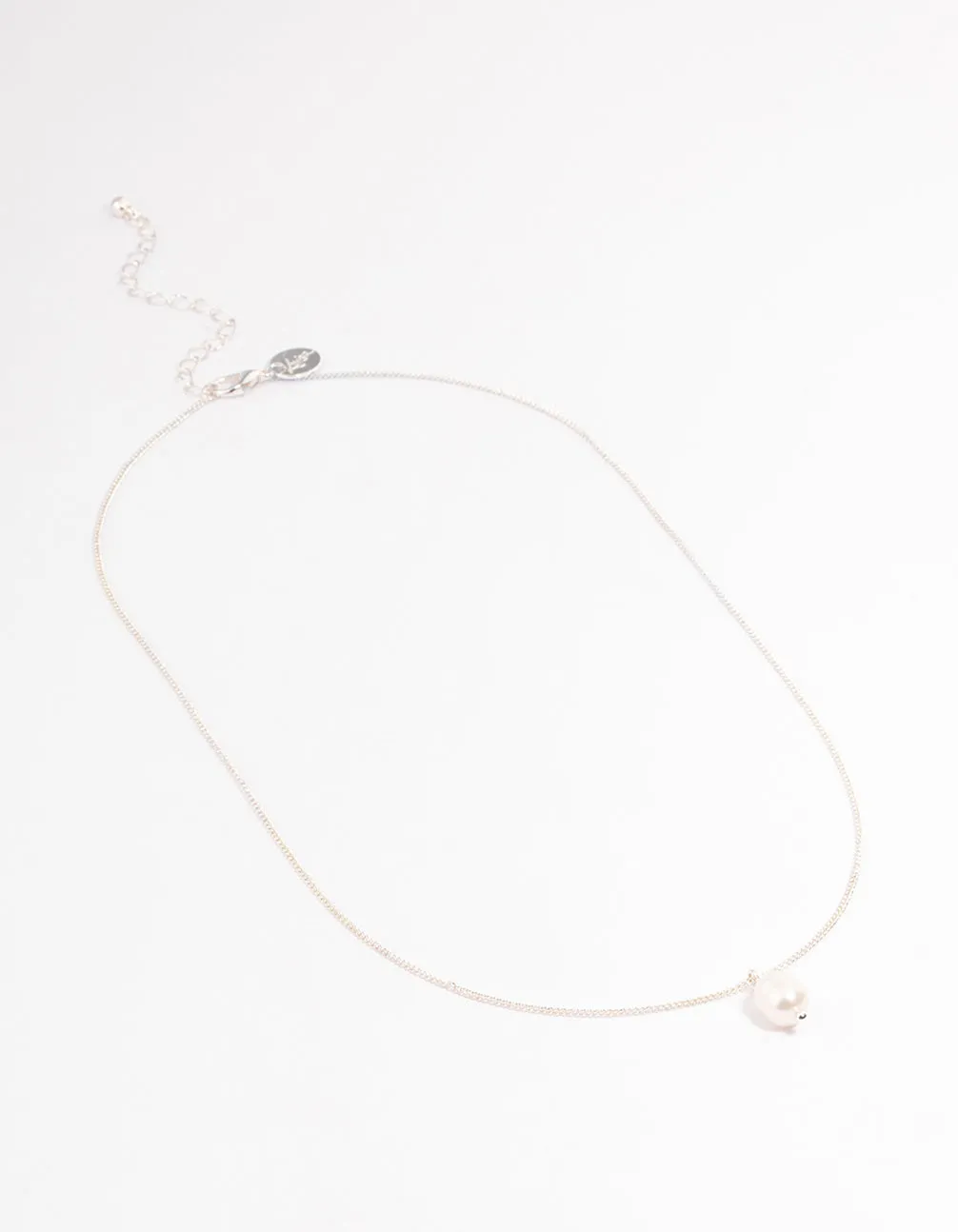 Silver Freshwater Pearl Drop Necklace