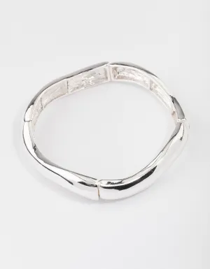 Silver Wavy Stretch Bracelet