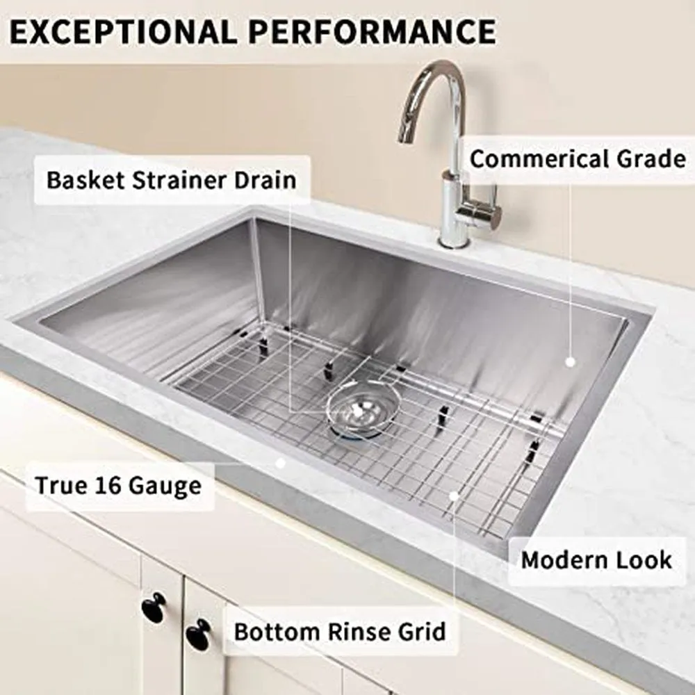 Simple Deluxe 30-Inch Undermount Workstation Kitchen Sink