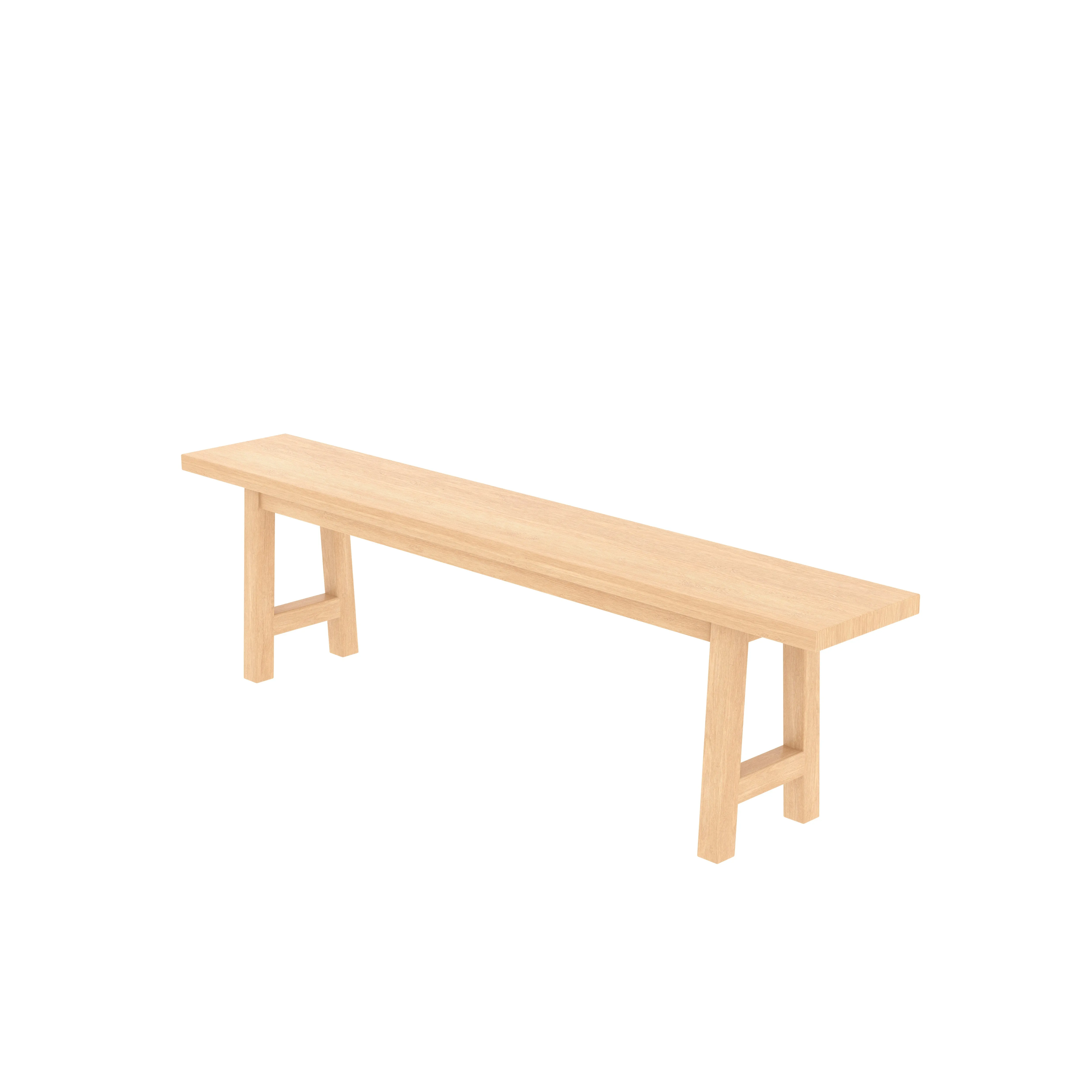 Simple Plain Natural Brown Finished Handmade Wooden Bench