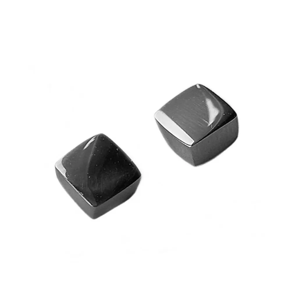 Square silver Stud Earrings