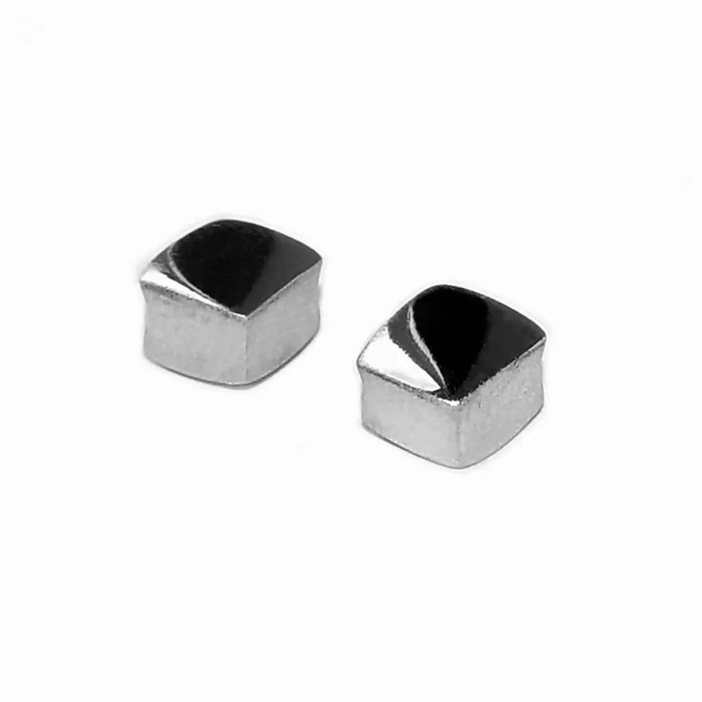 Square silver Stud Earrings