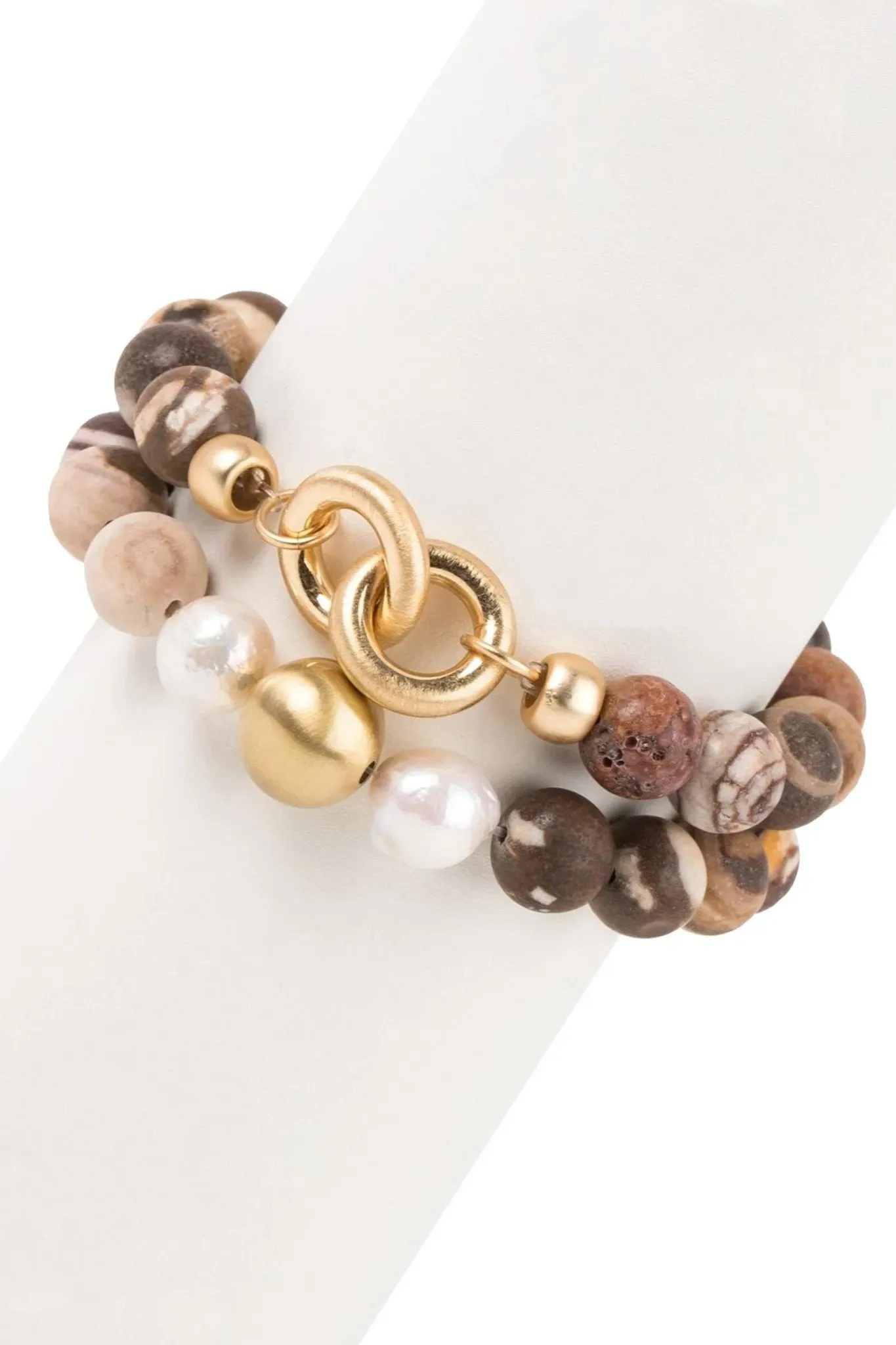 Stone Pearl Stretch Bracelet Set