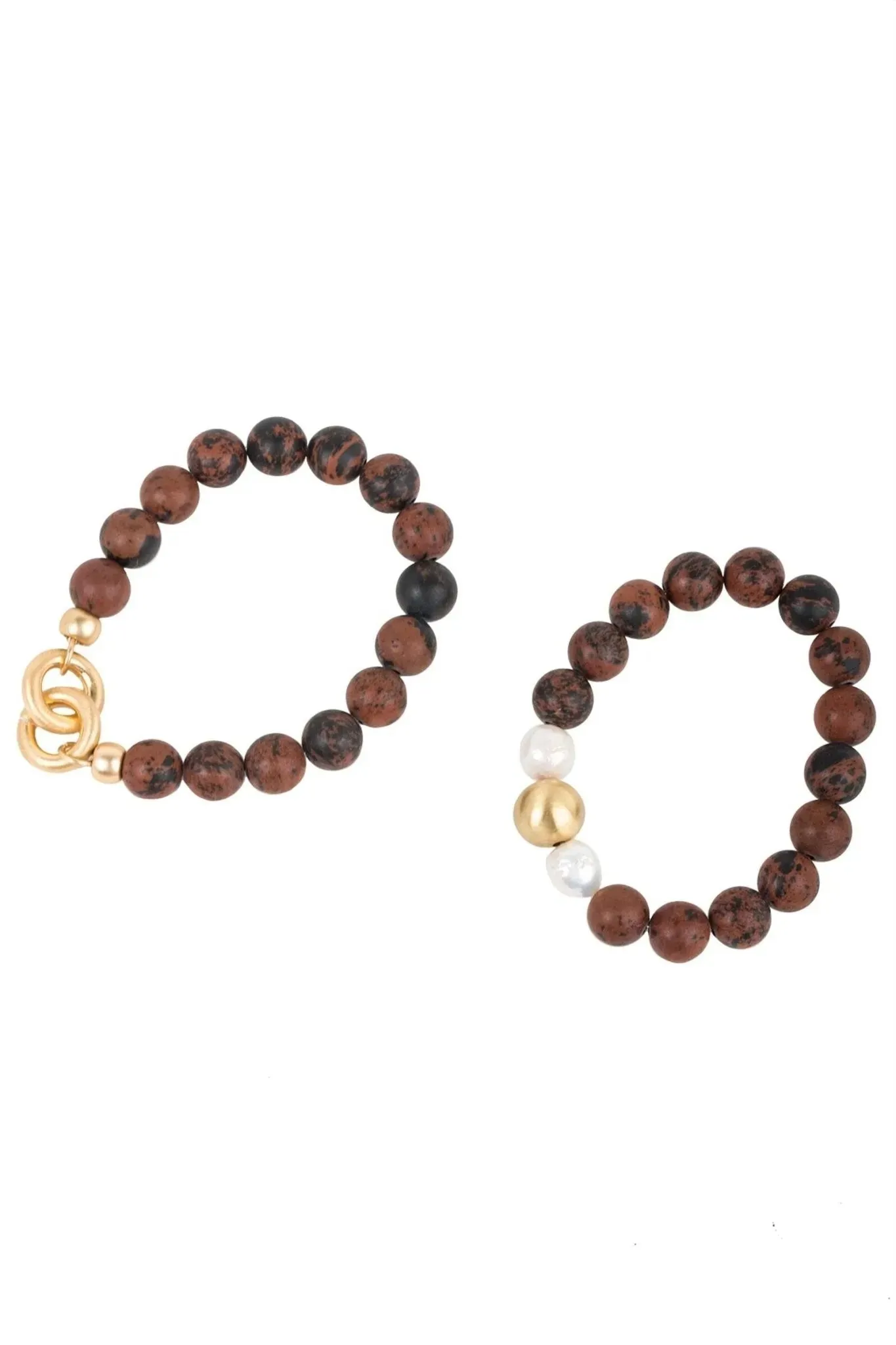 Stone Pearl Stretch Bracelet Set